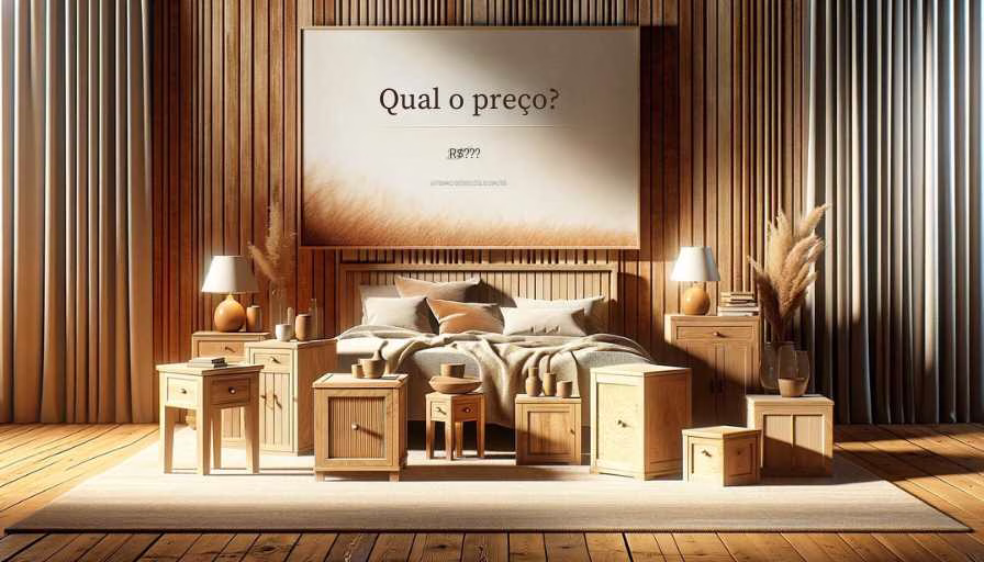 várias mesinhas de cabeceira de madeira