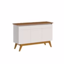 Buffet Class 3 Portas - Off-White c/ Freijó