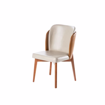 Cadeira com Pé de Madeira - Cristal