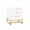 Mesa de Cabeceira Classic 55cm Branco e Dourado