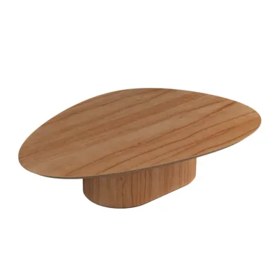 Mesa de Centro Orgânica - Lâmina de Madeira Carvalho Natural