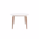 Mesa de Jantar Abbey Redonda c/ Vidro - Off-White