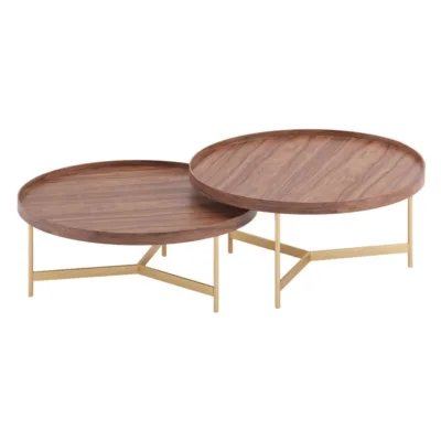 Conjunto de Mesas de Centro Edge -  Lâmina de Carvalho Natural
