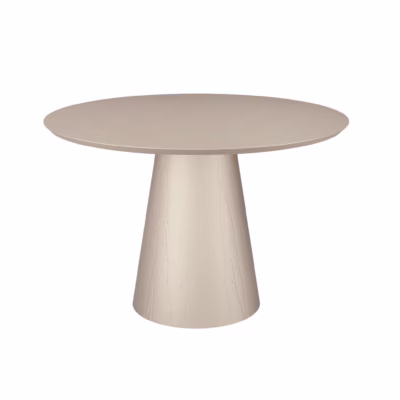 Mesa de Jantar Cone Redonda - Lâmina de Madeira -  Metalizado