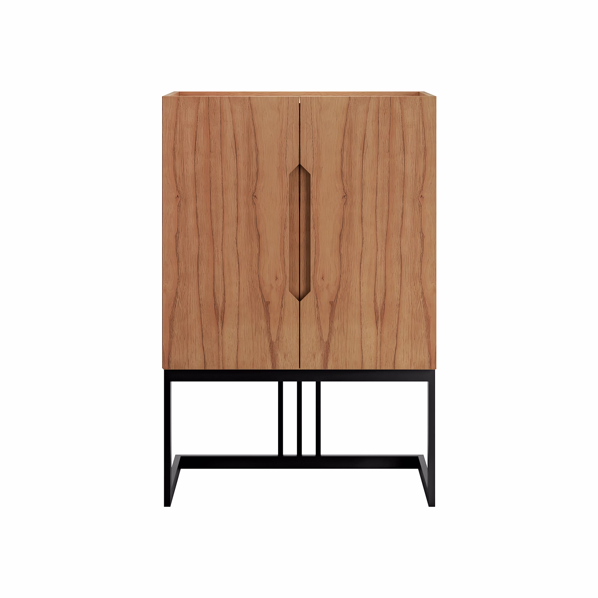 Cristaleira Bar Wood - Castanho / Preto