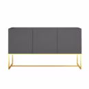 Buffet Equilíbrio 3 Portas 136 cm – Grafite c/ Base de Metal