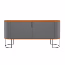 Buffet Curvo Elipse 160 cm - Grafite/Preto