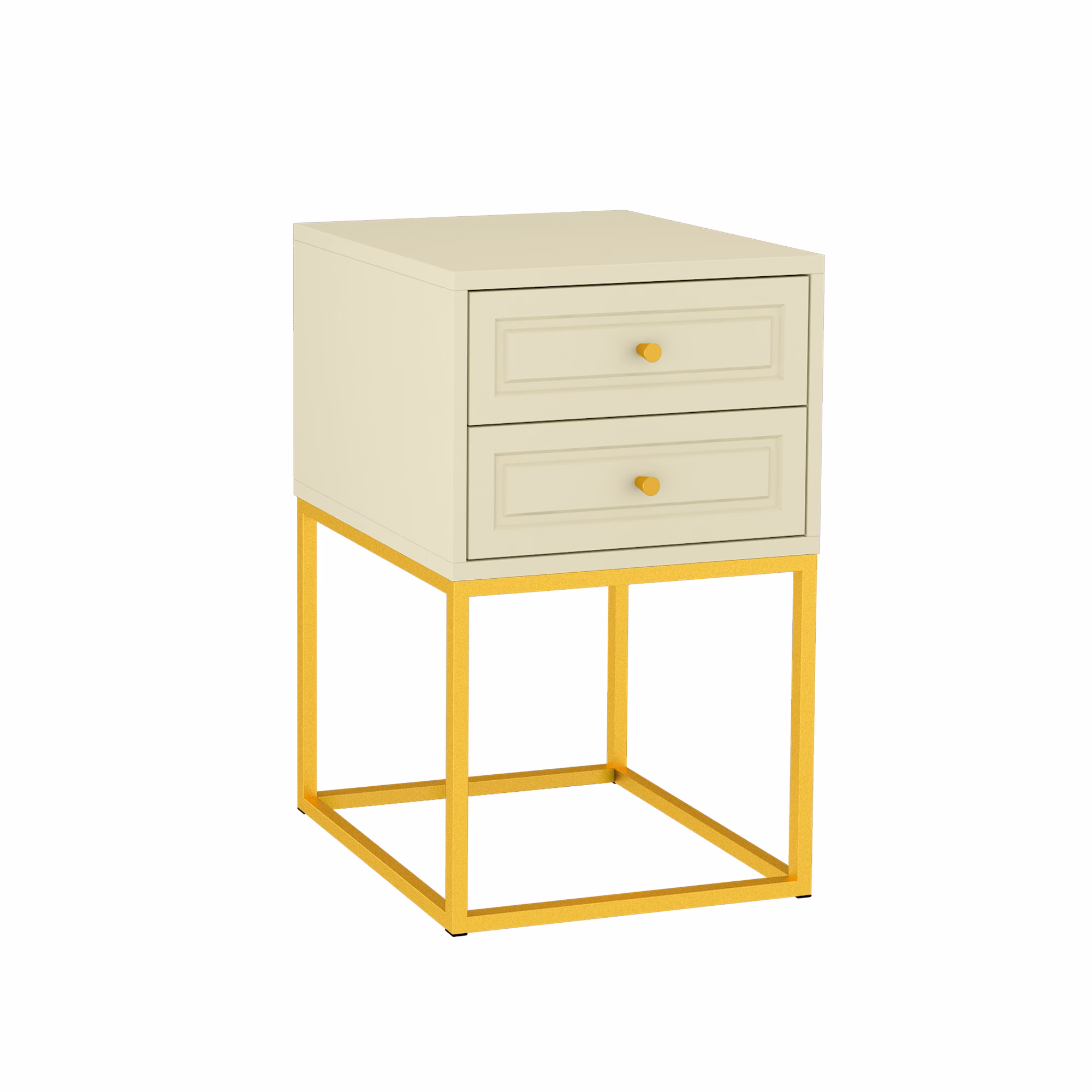 Mesa de Cabeceira Nina 40x65cm - Frapê e Dourado