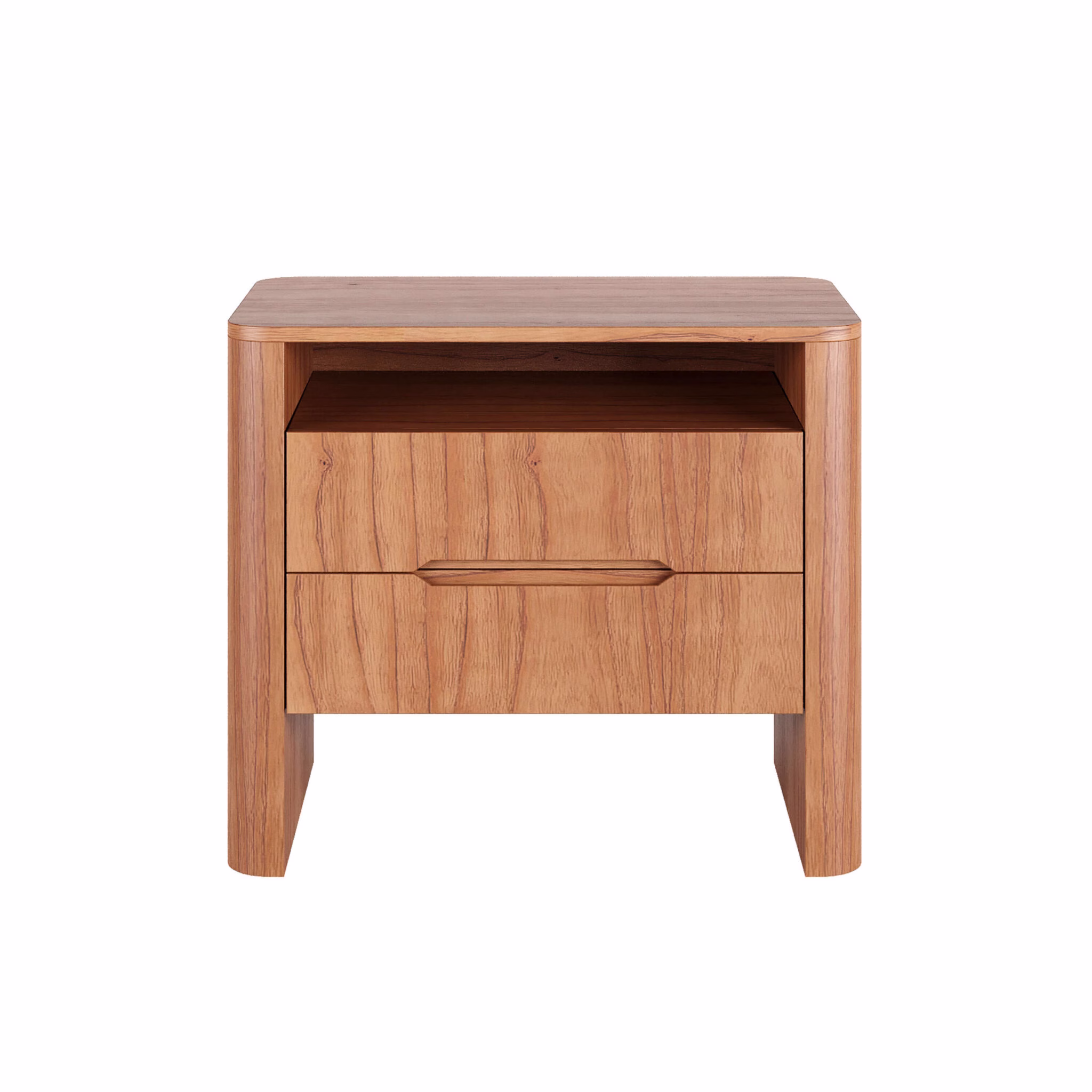 Mesa de Cabeceira Flow com Nicho - Lâmina de madeira