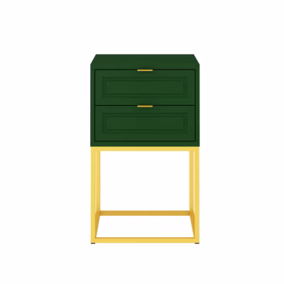 Mesa de Cabeceira Nina 40 cm Verde Motor - Várias Cores - Puxador Reto