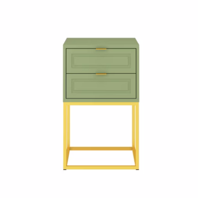 Mesa de Cabeceira Nina 40 cm Verde Caruá - Várias Cores - Puxador Reto