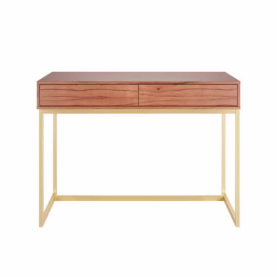 Escrivaninha Iron 2 Gavetas - Lâmina de Madeira