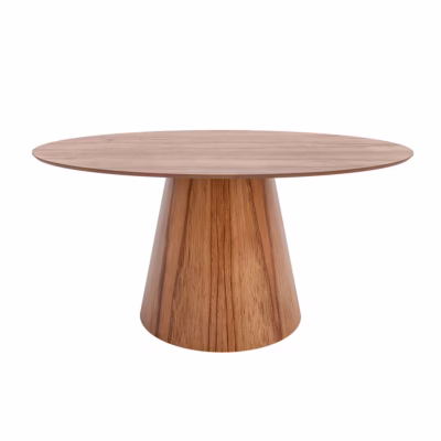 Mesa de Jantar Cone Oval - Lâmina de Madeira