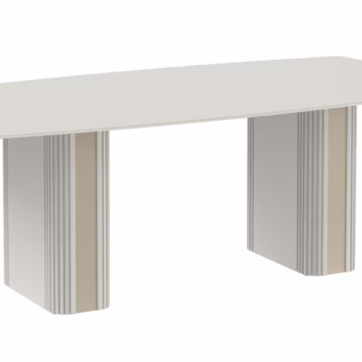 Mesa de Jantar Liege - Off-White c/ Champanhe - Retangular