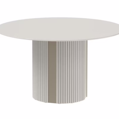 Mesa de Jantar Liege - Off-White c/ Campanhe - Redonda 135 cm