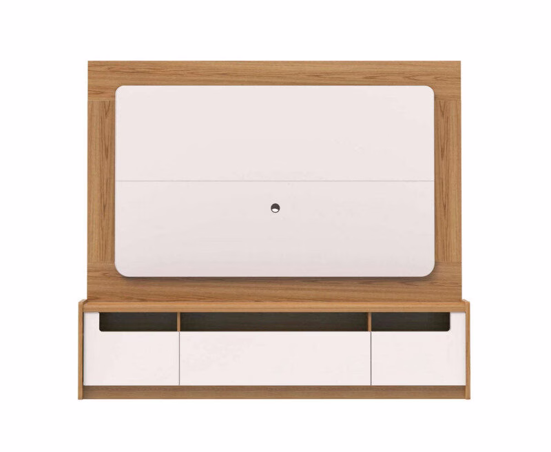 Rack com Painel Oslo - Off-White c/ Freijó