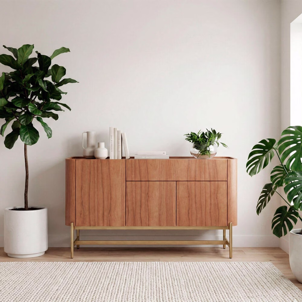 Buffet Bold 136 x 45 x 75cm - Lâmina de Madeira Carvalho Natural - Imagem 4