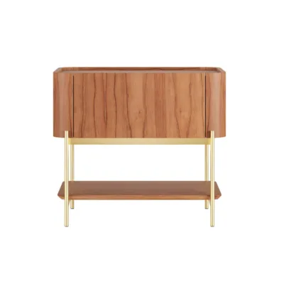 Mesa de Cabeceira Bold 1 gaveta - Lâmina de Madeira Carvalho