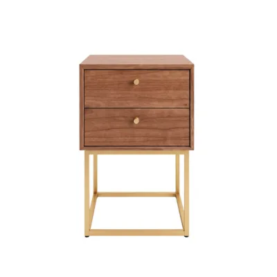 Mesa de Cabeceira Hanna 2 gavetas - Lâmina de Madeira Carvalho
