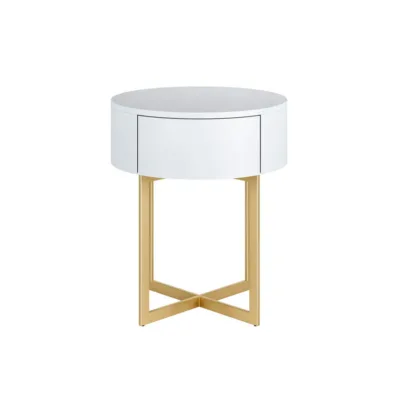 Mesa de Cabeceira Luna 1 gaveta Redonda - Laqueada