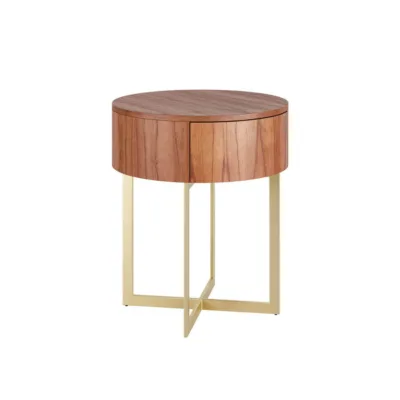 Mesa de Cabeceira Luna 1 gaveta -  Lâmina de Carvalho Natural