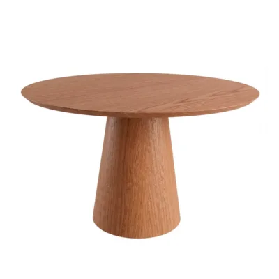 Mesa de Jantar Cone Redonda - Lâmina de Madeira Carvalho Natural